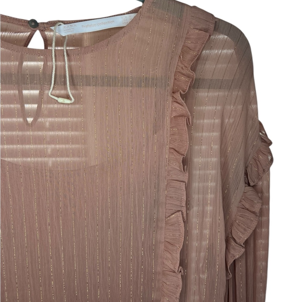 Zara • Chiffon Ruffle Mini Dress - Picture 4 of 5